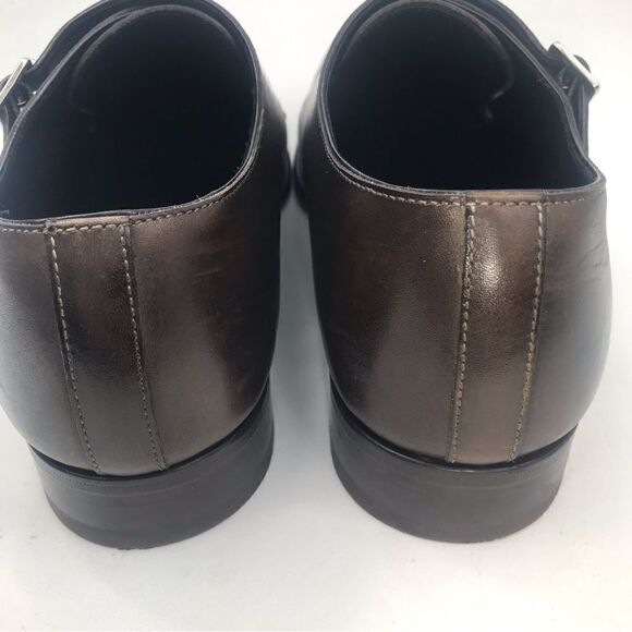 Paul Evans The Pointier Italian Leather Handcrafted Double Monk Strap Shoes - Picture 12 of 16